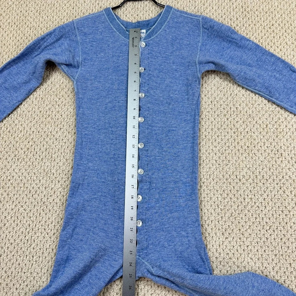 Vtg Duofold Long Johns Mens XS Blue Two Layer Thermal Underwear Union Suit USA